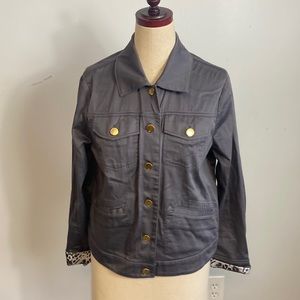 Louise Joe Blue Jean Jacket Brass Buttons Medium
